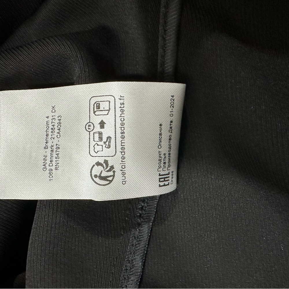 Ganni Twill Mini Dress Black size 38 new with tag - Picture 4 of 11